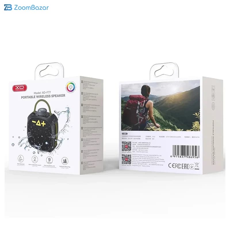 اسپیکر بلوتوثی ایکس او مدل F77 ضد آب RGB — تصویر ۵