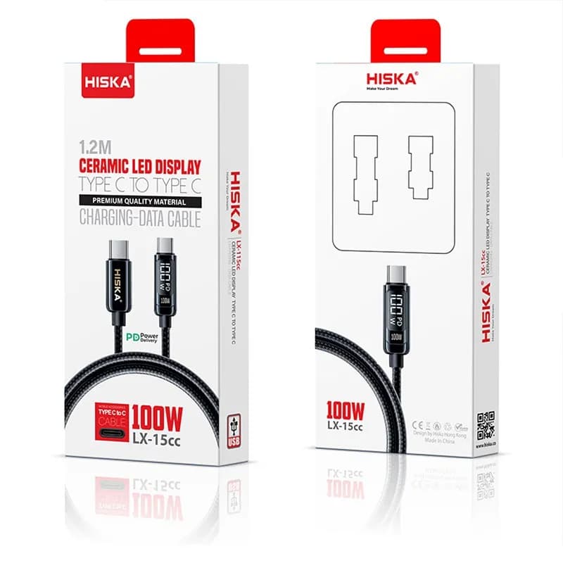 کابل تبدیل USB-C به USB-C هیسکا مدل LX-15CC طول 1.2 متر — تصویر ۸