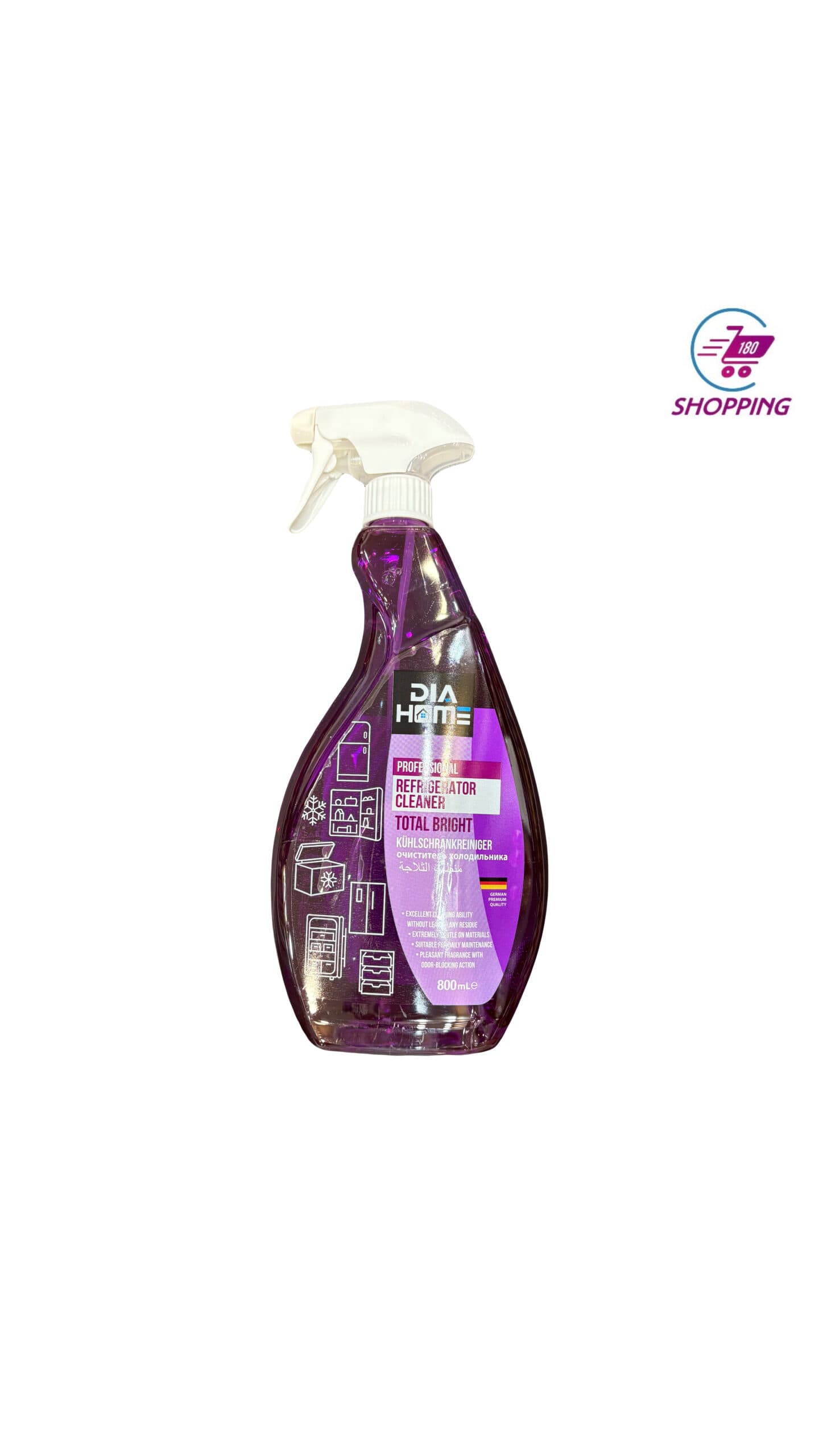 اسپری تمیز کننده یخچال دیاهوم مدل TOTAL BRIGHT حجم 800 میل