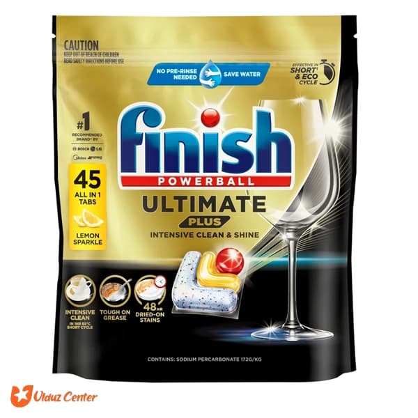 قرص ماشین ظرفشویی فینیش مدل Ultimate PLUS بسته 45 عددی با رایحه لیمویی — تصویر ۱۱