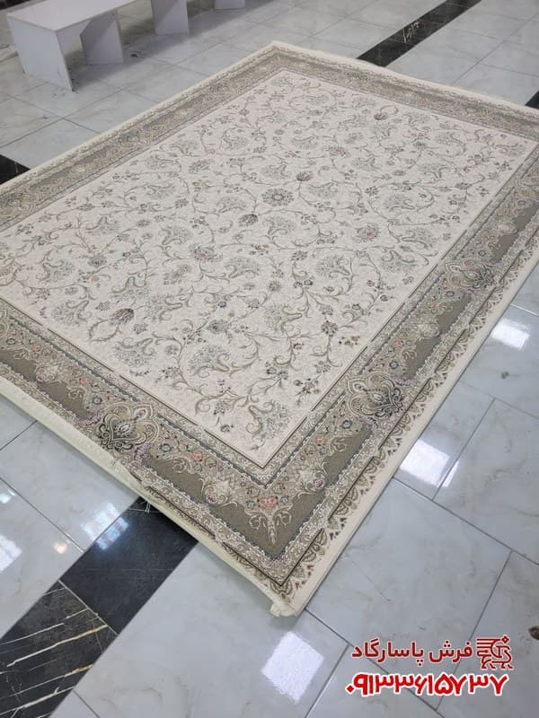 فرش کرم افشان کاشان طرح ثریا 1200 شانه