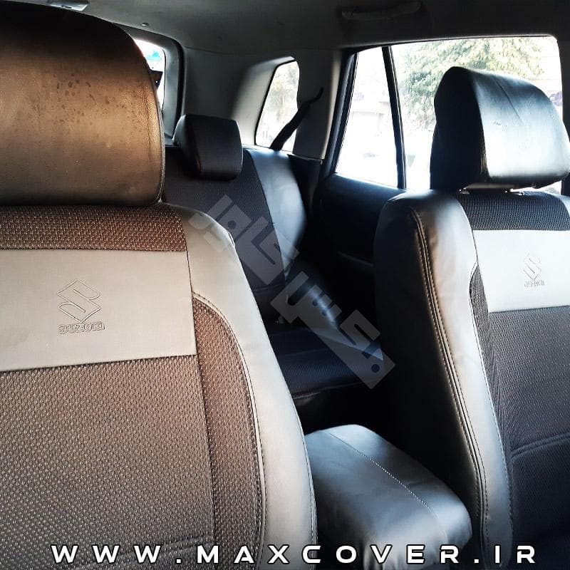 روکش صندلی سوزوکی ویتارا Vitara چرم و پارچه مشکی اسپایسی — تصویر ۳