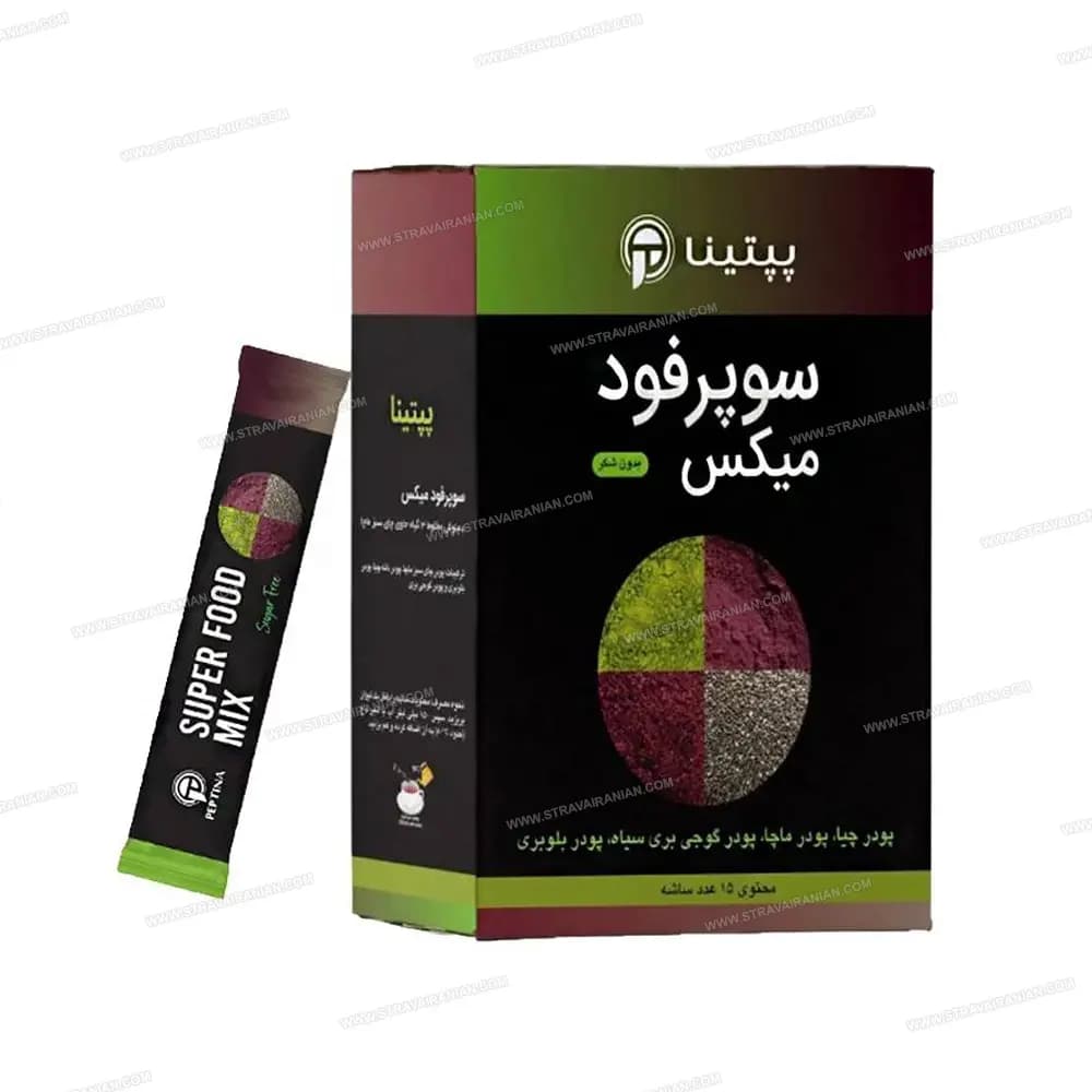 سوپر فود میکس بدون شکر پپتینا بسته 15 عدد ساشه ای با بهترین قیمت + خرید آنلاین — تصویر ۳