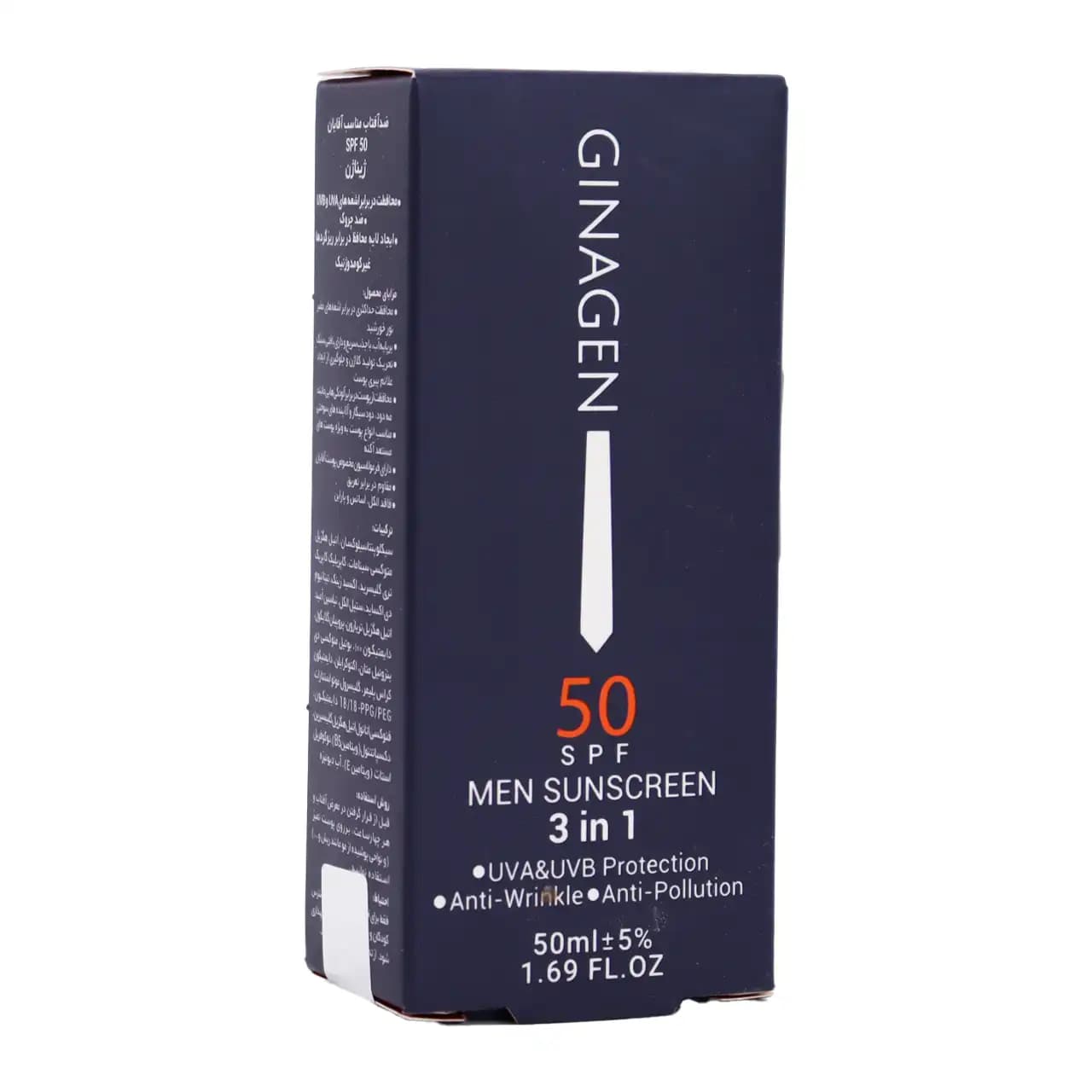 کرم ضد آفتاب 3 در 1 آقایان ژیناژن SPF50 — تصویر ۲