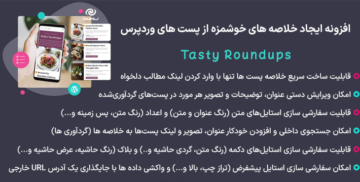 افزونه ایجاد خلاصه های خوشمزه از پست های وردپرس | Tasty Roundups