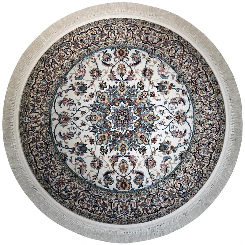 فرش ماشینی رادین اصفهان طرح نائین حبیبیان رنگ زمینه صدفی