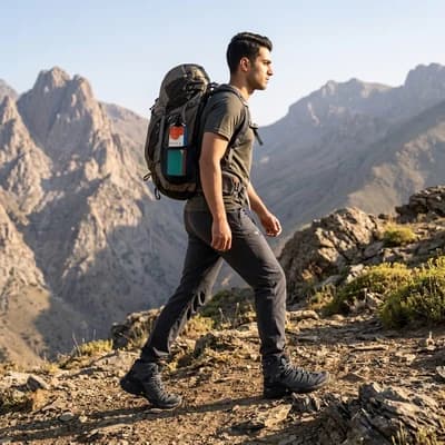 کفش کوهنوردی و طبیعت گردی ساقدار ضد آب هامتو 250290 | طوسی/مشکی — تصویر ۸