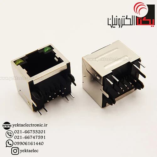 سوکت کانکتور شبکه مادگی RJ45 فیلتردار و LEDدار 8 پین — تصویر ۴