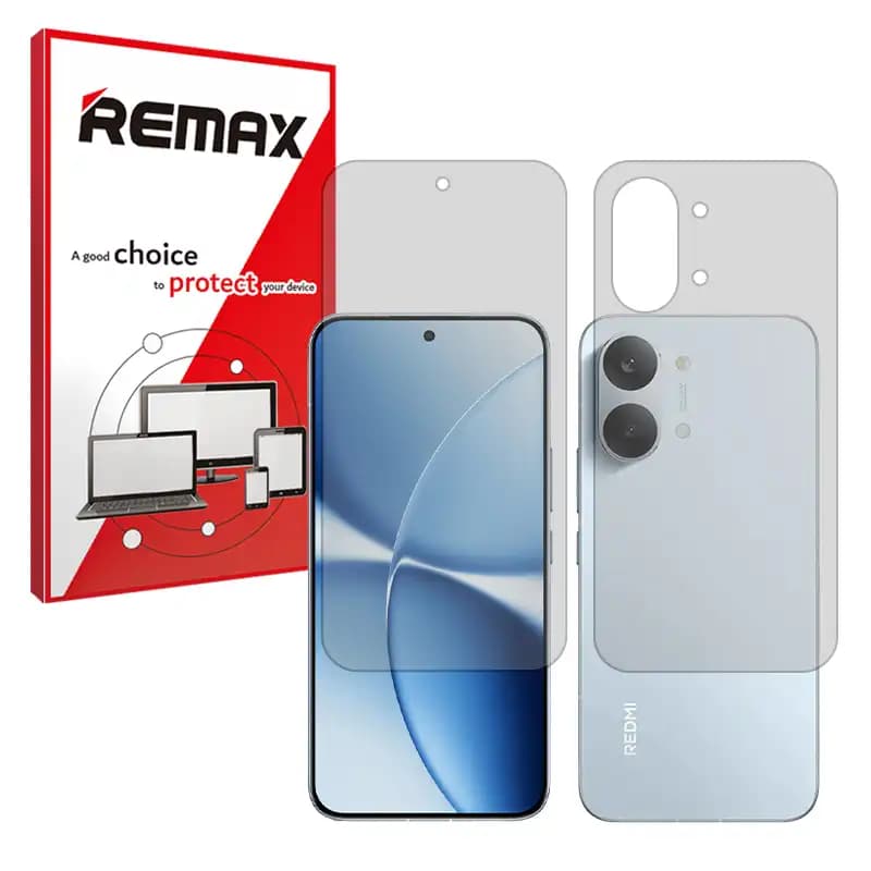 گلس محافظ صفحه پشت و رو شفاف شیائومی ردمی توربو 5 مکس (Redmi Turbo 5 Max) ریمکس