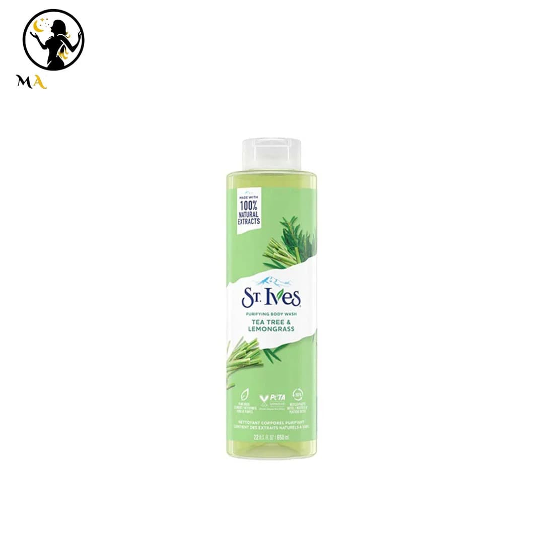شامپو بدن اس تی ایوز با عصاره درخت چای و علف لیمو 650 میل St. Ives Purifying Body Wash Tea Tree And Lemongrass — تصویر ۶