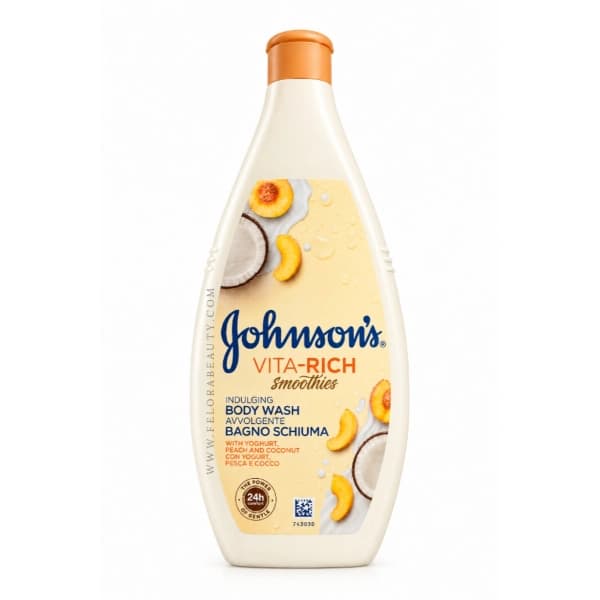 شامپو بدن جانسون ویتاریچ اسموتیز با عصاره ماست، هلو و نارگیل 750میل Johnson’s Vita Rich Body Wash — تصویر ۸