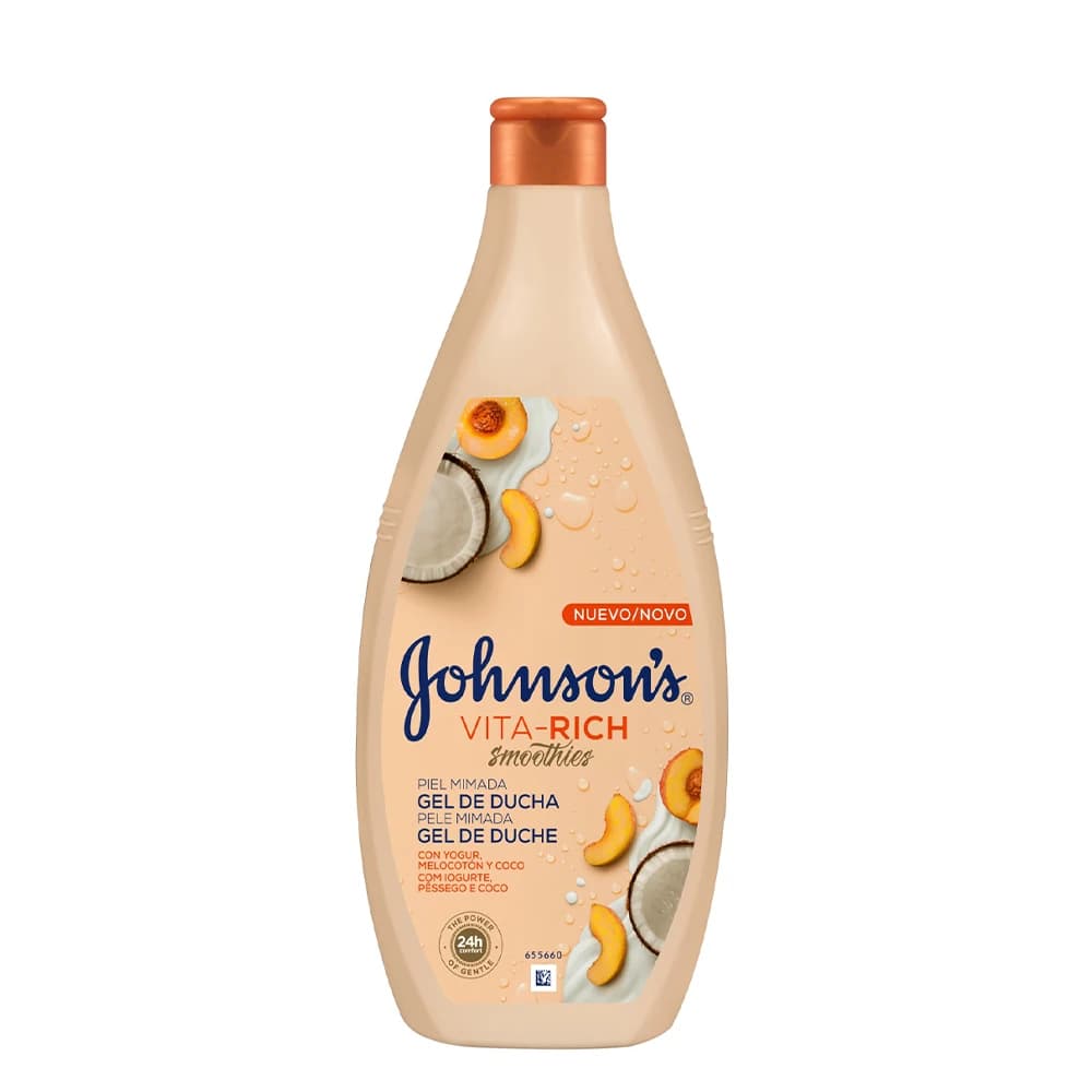 شامپو بدن جانسون ویتاریچ اسموتیز با عصاره ماست، هلو و نارگیل 750میل Johnson’s Vita Rich Body Wash — تصویر ۱۲