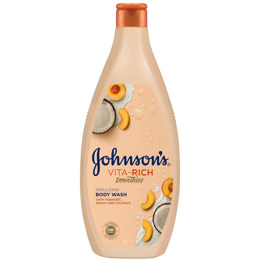 شامپو بدن جانسون ویتاریچ اسموتیز با عصاره ماست، هلو و نارگیل 750میل Johnson’s Vita Rich Body Wash