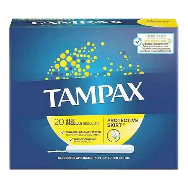 تامپون (نوار بهداشتی) تامپکس رگولار کاردبورد 20 عددی TAMPAX Regular Cardboard