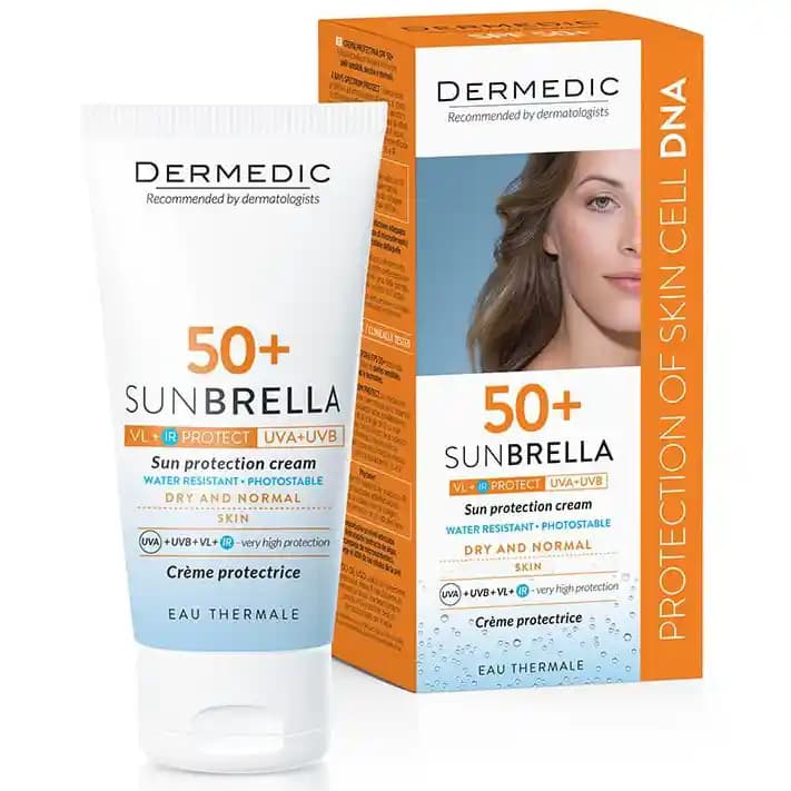 کرم ضد آفتاب درمدیک برای پوست خشک و نرمال 50 میل Dermedic Sunbrella SPF 50+ UV+IR+VL — تصویر ۲