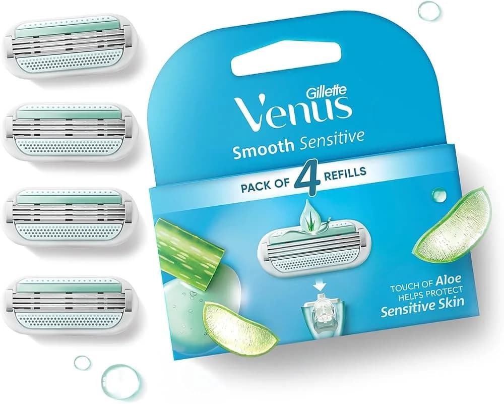 یدک تیغ اصلاح ژیلت ونوس اسموت سه لبه پک 4 عددی Gillette Venus Smooth 3 Razor Blades — تصویر ۱۱