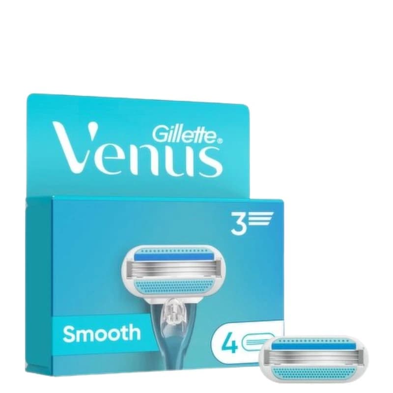 یدک تیغ اصلاح ژیلت ونوس اسموت سه لبه پک 4 عددی Gillette Venus Smooth 3 Razor Blades — تصویر ۱۰
