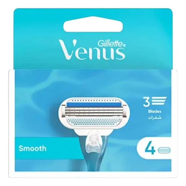 یدک تیغ اصلاح ژیلت ونوس اسموت سه لبه پک 4 عددی Gillette Venus Smooth 3 Razor Blades — تصویر ۶