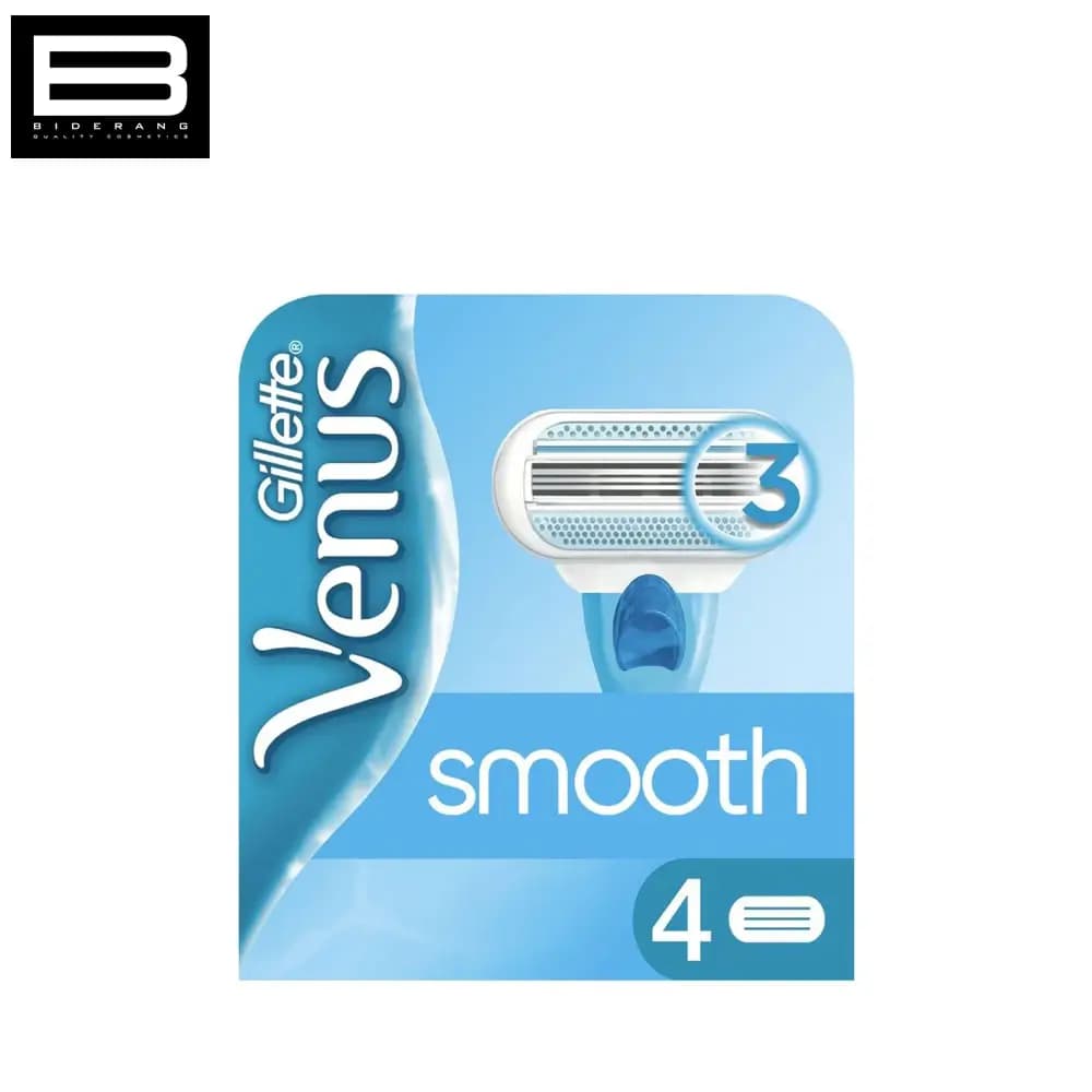 یدک تیغ اصلاح ژیلت ونوس اسموت سه لبه پک 4 عددی Gillette Venus Smooth 3 Razor Blades — تصویر ۴