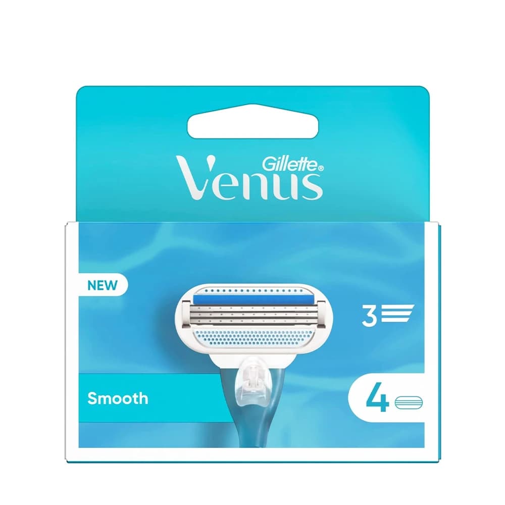 یدک تیغ اصلاح ژیلت ونوس اسموت سه لبه پک 4 عددی Gillette Venus Smooth 3 Razor Blades — تصویر ۳