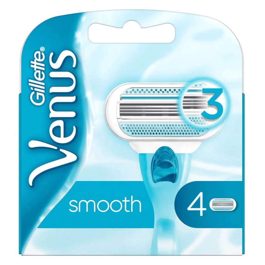 یدک تیغ اصلاح ژیلت ونوس اسموت سه لبه پک 4 عددی Gillette Venus Smooth 3 Razor Blades