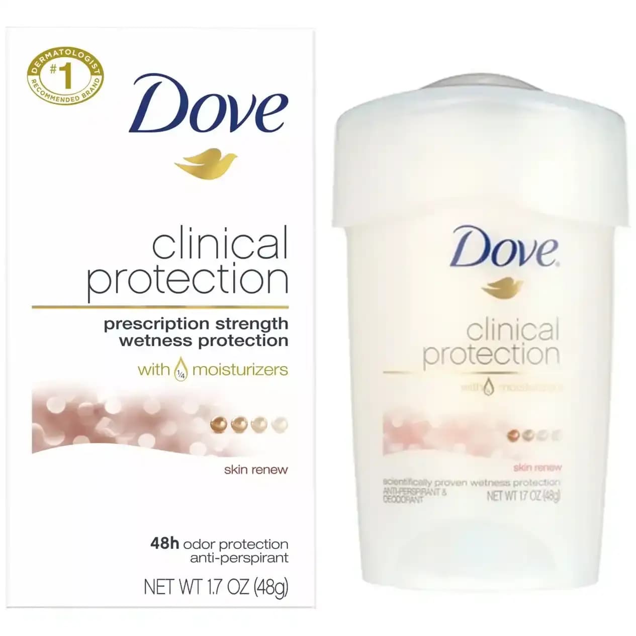 استیک ضد تعریق و دئودورانت داو کلینیکال پروتکشن بازسازی کننده پوست -48گرم Dove Clinical Protection Skin Renew Antiperspirant & Deodorant Stick