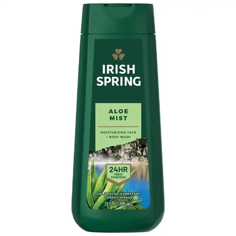 شامپو- ژل شستشوی بدن و صورت آیریش اسپرینگ آلوئه میست 590 گرمی Irish Spring Moisturizing Face & Body Wash Aloe Mist — تصویر ۷