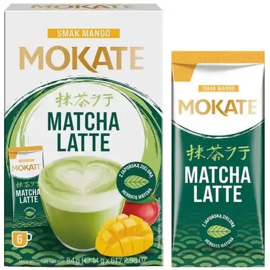 چای ماچا لاته موکات با طعم انبه 6 عددی Matcha Mokate Latte Matcha Mango — تصویر ۲