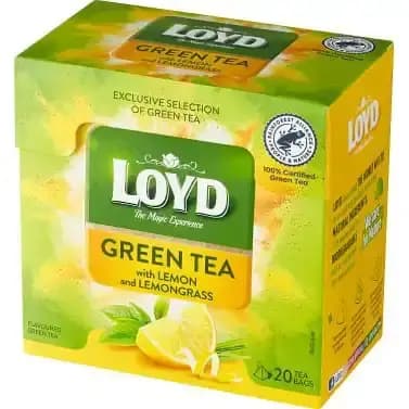 دمنوش چای سبز لوید با طعم لیمو و علف لیمو 20 عددی LOYD Green Tea With Lemon & Lemon Grass — تصویر ۳