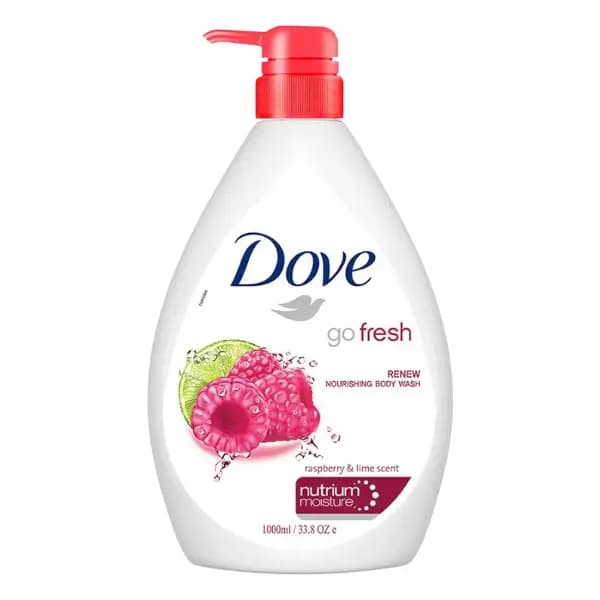 شامپو بدن داو گو فرش با رایحه تمشک و لیمو 1 لیتری Dove Go Fresh Body Wash — تصویر ۳