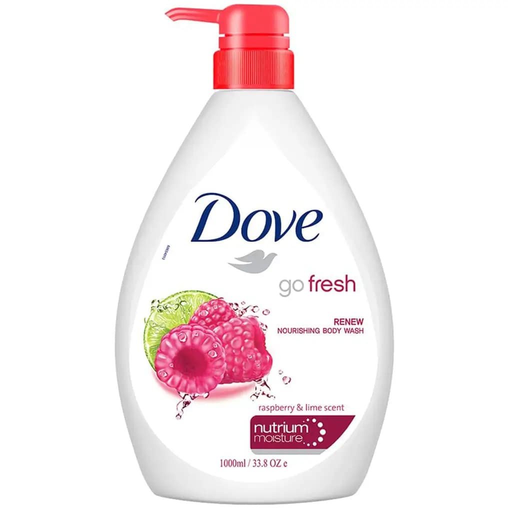 شامپو بدن داو گو فرش با رایحه تمشک و لیمو 1 لیتری Dove Go Fresh Body Wash