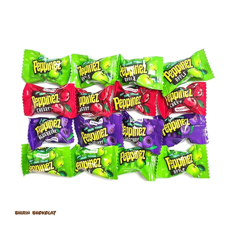 آبنبات ترش مغزدار میوه ای روشن پپینز 900 گرمی Roshen Peppinez Sour Filled Candies — تصویر ۶