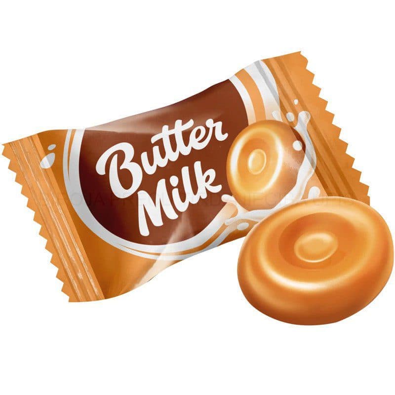 آبنبات شیری کره ای روشن با طعم کارامل یک کیلویی Roshen Butter Milk Hard Candies — تصویر ۳