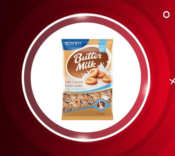 آبنبات شیری کره ای روشن با طعم کارامل یک کیلویی Roshen Butter Milk Hard Candies — تصویر ۱۰