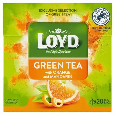دمنوش چای سبز لوید با طعم پرتقال و ماندارین 20 عددی LOYD Tea Green with Orange and Mandarin