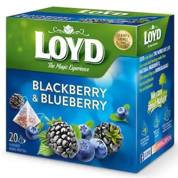 دمنوش کیسه ای لوید حاوی بلک بری و بلوبری 20 عددی LOYD blackberry and blueberry