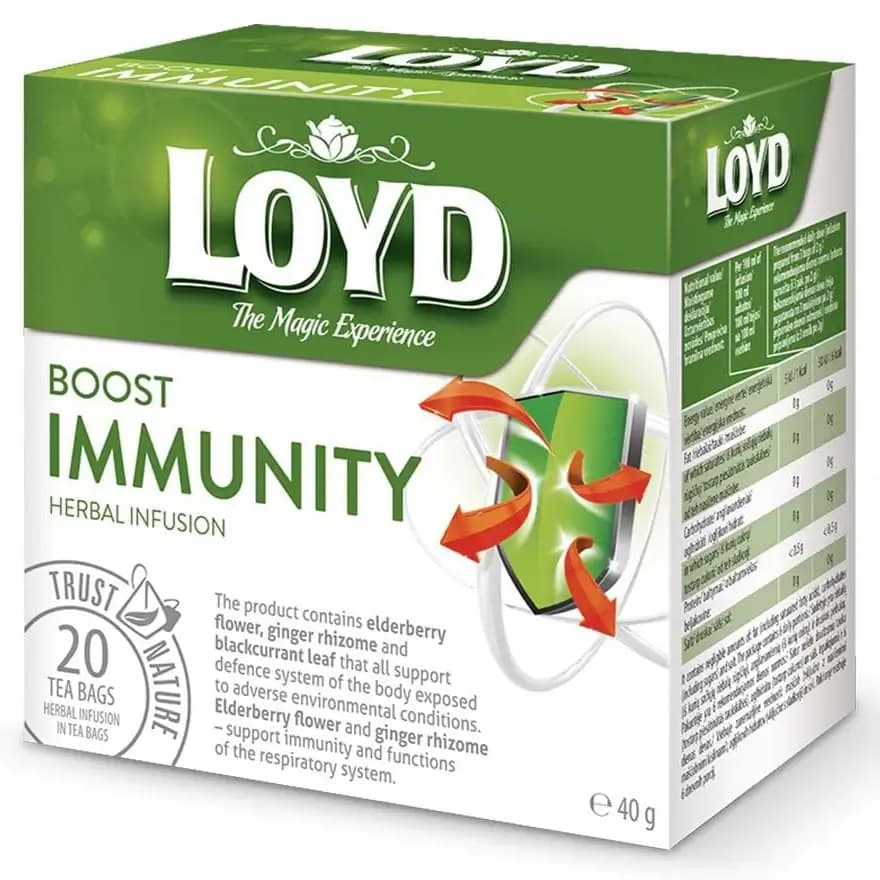 دمنوش کیسه ای لوید تقویت سیستم ایمنی 20 عددی LOYD Boost Immunity Herbal Infusion
