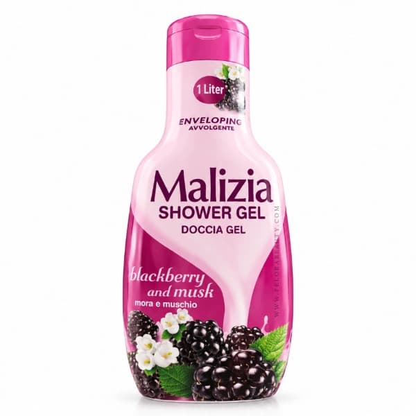 شامپو بدن (شاور ژل) مالیزیا با رایحه شاه توت و مشک یک لیتری Malizia Shower Gel Blackberry and Musk — تصویر ۳