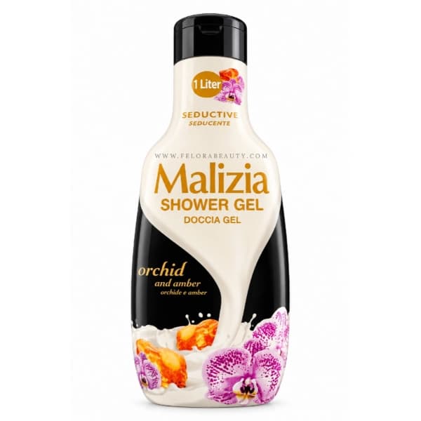 شامپو بدن (شاور ژل) مالیزیا با رایحه گل ارکیده و کهربا یک لیتری Malizia Shower Gel Orchid And Amber — تصویر ۴