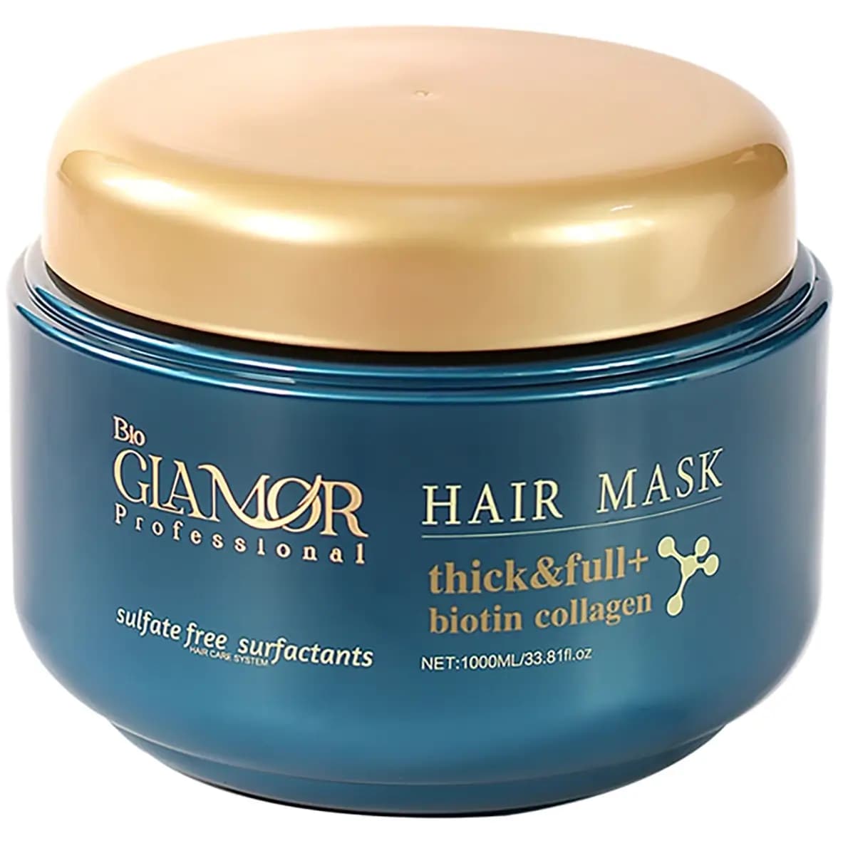 ماسک ضخیم و پرپشت کننده مو گلامور 1000میل Glamor Thick & Full + Biotin Collagen Hair Musk