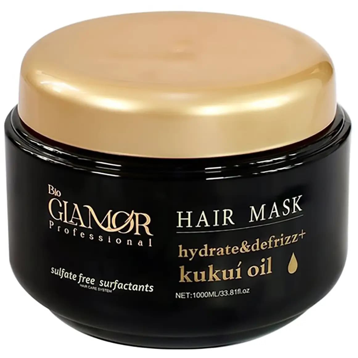 ماسک مو آبرسان و ضد وز گلامور با عصاره روغن کوکو 1000میل Bio Glamor Hydrate & Defrizz+Kukui Oil Hair Musk
