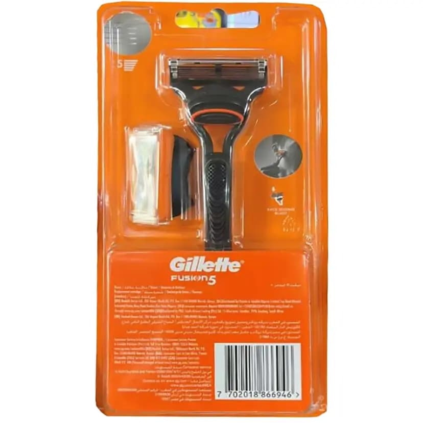 دسته تیغ اصلاح ژیلت فیوژن فایو 5 لبه + دو تیغ Gillette Fusion 5