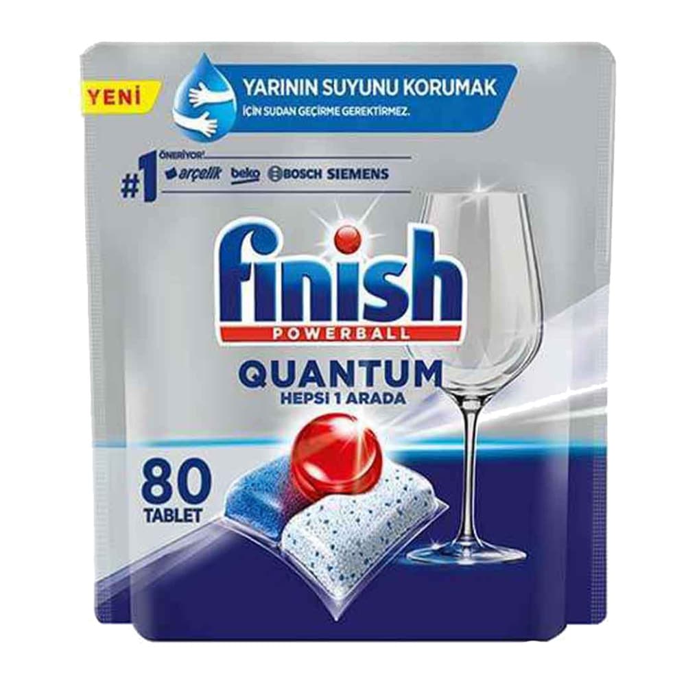 قرص ماشین ظرفشویی فینیش کوانتوم 80عددی ترکیه ای Finish Powerball Quantum Dishwasher Tablet — تصویر ۱۲