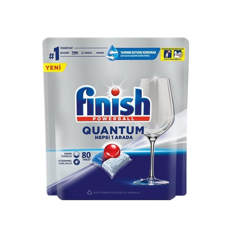 قرص ماشین ظرفشویی فینیش کوانتوم 80عددی ترکیه ای Finish Powerball Quantum Dishwasher Tablet — تصویر ۱۰
