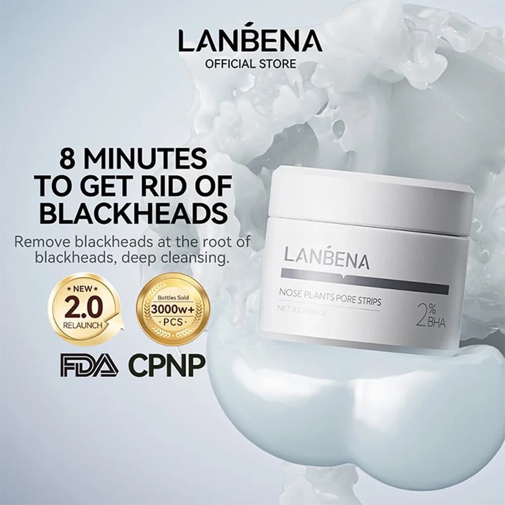 چسب جوش سر سیاه بینی لانبنا LANBENA nose plants pore strips — تصویر ۳