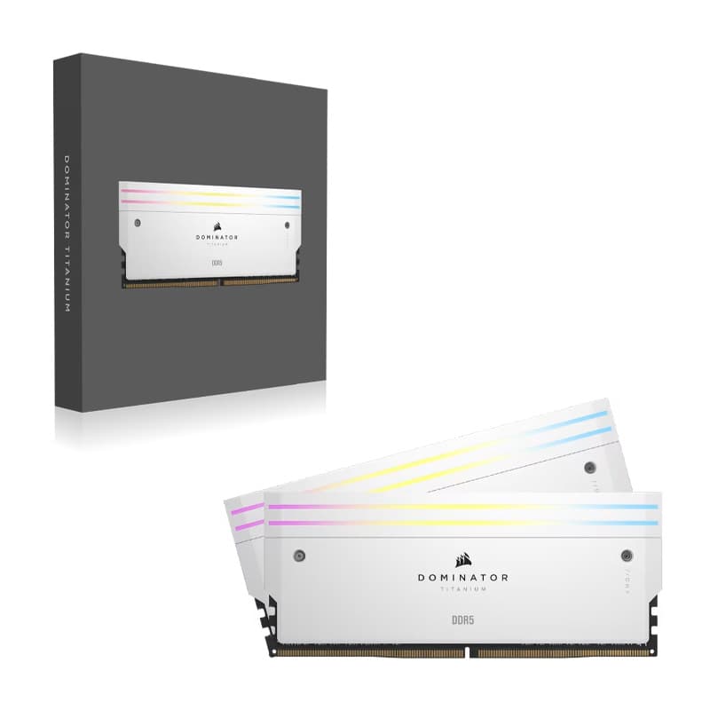 رم کورسیر مدل DOMINATOR TITANIUM RGB 32GB (2x16GB) DDR5 7000MHz CL34 White — تصویر ۳
