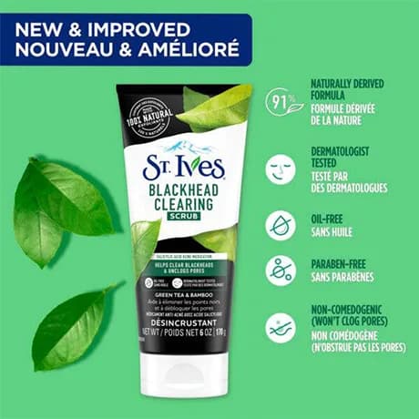 اسکراب چای سبز و بامبو سینت اویز ST.Ives blackhead clearing — تصویر ۳