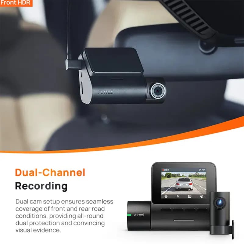 دوربین خودرو شیائومی xiaomi 70mai Dash Cam A200 set همراه دوربین عقب — تصویر ۱۱