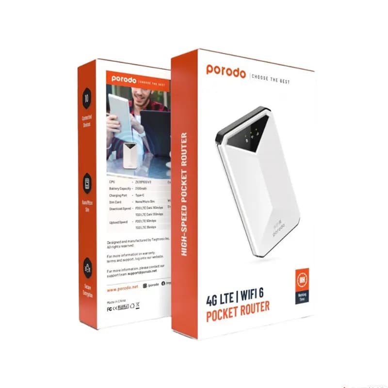 مودم جیبی 4G LTE پرودو مدل PD-PT4GRWD WiFi 6 — تصویر ۵