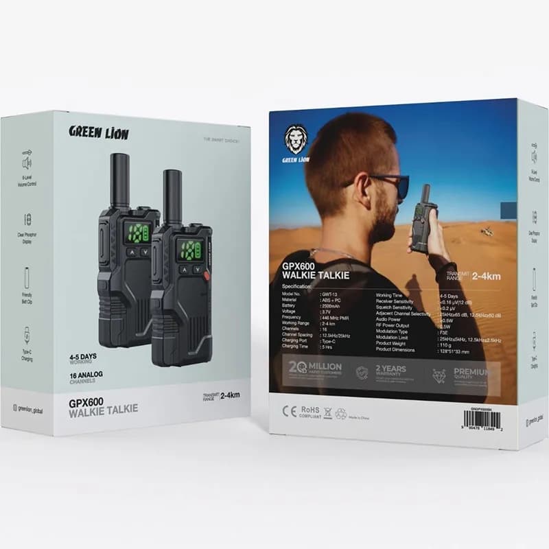 بیسیم دوتایی واکی تاکی گرین لاین GPX600 Walkie Talkie — تصویر ۹